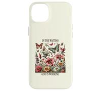 dans l'attente, Dieu Travaille, Floral Vintage, Christian Coque pour iPhone 14 Plus