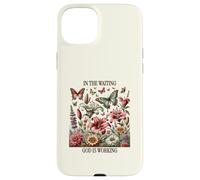 dans l'attente, Dieu Travaille, Floral Vintage, Christian Coque pour iPhone 15 Plus