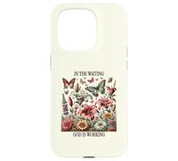 dans l'attente, Dieu Travaille, Floral Vintage, Christian Coque pour iPhone 15 Pro