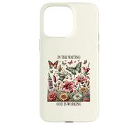 dans l'attente, Dieu Travaille, Floral Vintage, Christian Coque pour iPhone 15 Pro Max