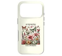 dans l'attente, Dieu Travaille, Floral Vintage, Christian Coque pour iPhone 17 Pro