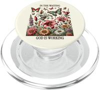 dans l'attente, Dieu Travaille, Floral Vintage, Christian PopSockets PopGrip pour MagSafe
