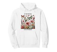 dans l'attente, Dieu Travaille, Floral Vintage, Christian Sweat à Capuche