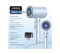 Dans le salon de coiffure, un sèche-cheveux puissant, un cylindre de sèche-cheveux à lumière bleue spécifique