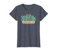 dans Les années 1970, Les Dessins animés étaient Cool Style psychédélique Groovy T-Shirt, Femme, Bleu Chiné, L