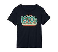 dans Les années 1970, Les Dessins animés étaient Cool Style psychédélique Groovy T-Shirt, Femme Grandes Tailles, Noir, 6X