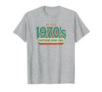 dans Les années 1970, Les Dessins animés étaient Cool Style psychédélique Groovy T-Shirt, Homme, Gris Chiné, XL