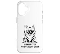 Dans leurs yeux, un univers calme d'amoureux des chats, de félins et de miaou Coque pour iPhone 16