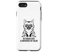 Dans leurs yeux, un univers calme d'amoureux des chats, de félins et de miaou Coque pour iPhone SE (2020) / 7 / 8