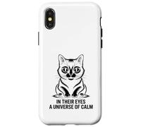 Dans leurs yeux, un univers calme d'amoureux des chats, de félins et de miaou Coque pour iPhone X/XS