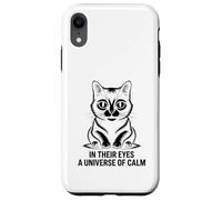 Dans leurs yeux, un univers calme d'amoureux des chats, de félins et de miaou Coque pour iPhone XR