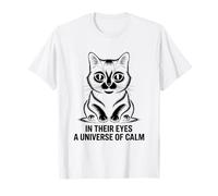 Dans leurs yeux, un univers calme d'amoureux des chats, de félins et de miaou T-Shirt