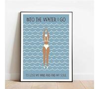 Dans L'Océan, Je Vais Perdre La Tête, Trouver Mon Âme, Affiche Imprimée, Art Mural Vintage De Natation En Eau Libre, Peinture Sur Toile, Décoration Murale, 50x70 Cm