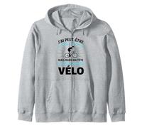 dans Ma Tête Je suis sur Mon Vélo Humour Drôle Cycliste Sweat à Capuche
