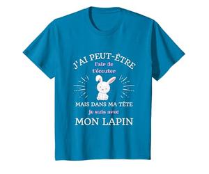 Dans ma tête mon lapin humour lapin homme lapins drole T-Shirt