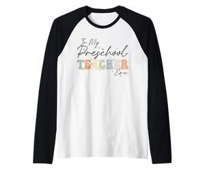 dans Mes Jours préscolaires, Professeur de Retour à l'école Retro Groovy Manche Raglan