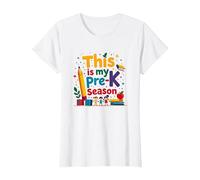 dans Mon ère pré-K : C'est ma Saison pré-K T-Shirt, Femme, Blanc, S