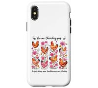 dans Mon Jardin avec Mes Poules Pondeuses, éleveurs Amateurs Coque pour iPhone X/XS