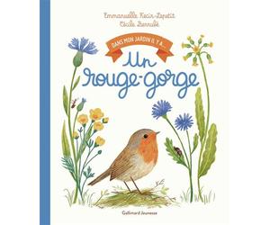 Dans mon jardin, il y a... - Un rouge-gorge - Emmanuelle Kecir-Lepetit - Gallimard jeunesse - cartonné - Document jeunesse
