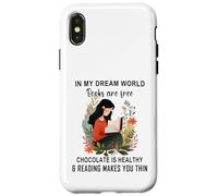 dans Mon Monde de rêve, Les Livres sont gratuits, Le Chocolat est sain Coque pour iPhone X/XS
