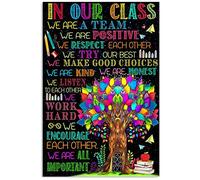 Dans notre classe, nous sommes une équipe, panneaux métalliques, décoration de salle de classe, affiche inspirante en étain, décoration murale de la maison, plaque 8 x 12 pouces