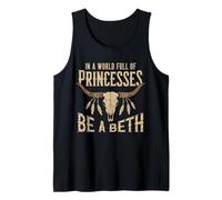 dans Un Monde de Princesses Be A Beth Cow Skull Boho Funny Débardeur