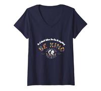 dans Un Monde où tu Peux être Tout ce Que tu Veux, sois Gentil T-Shirt avec Col en V, Femme, Bleu Marine, S