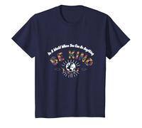 dans Un Monde où tu Peux être Tout ce Que tu Veux, sois Gentil T-Shirt, Enfant, Bleu Marine, 10 Ans