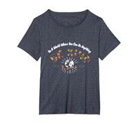 dans Un Monde où tu Peux être Tout ce Que tu Veux, sois Gentil T-Shirt, Femme Grandes Tailles, Bleu Chiné, 4X