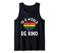 Dans un monde, soyez gentil, arc-en-ciel, cœur, amour, c'est amour, Gay Pride, LGBT Débardeur