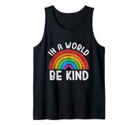 Dans un monde, soyez gentil, rétro, gay pride, LGBT, queer pride, arc-en-ciel Débardeur