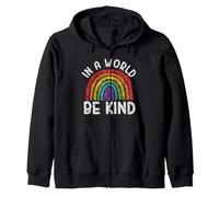 Dans un monde, soyez gentil, rétro, queer pride, arc-en-ciel, gay pride, LGBT Sweat à Capuche