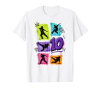 Danse 10 Ans Anniversaire Hip Hop Breakdance Graffiti T-Shirt Graphique avec Valeur, Homme, Blanc, L