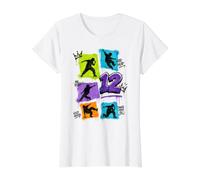Danse 12 Ans Anniversaire Hip Hop Breakdance Graffiti T-Shirt Graphique avec Valeur, Femme, Blanc, M