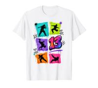 Danse 13 Ans Anniversaire Hip Hop Breakdance Graffiti T-Shirt Graphique avec Valeur, Homme, Blanc, L
