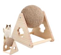 Danse à rayures pour chats - Poteau en bois massif avec boule rotative | Sisal Balls Cat Scratching Board | Balles de banc pour rayures | Buster d'ennui drôle | Fournitures de divertissement