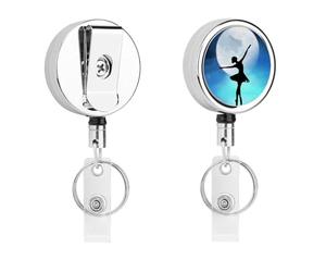Danse Classique Porte Badge Avec Cordon Tour De Cou Enrouleur Et Porte Carte Pour Porte identité 5.5x4cm