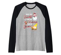 Danse comme Un éclat Glacial comme Rudolph Love Like Jesus Xmas Manche Raglan