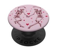 Danse d'amour Squelette | Mignon Gothique Saint-Valentin Romance PopSockets PopGrip Adhésif