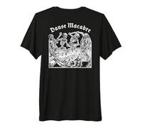 Danse de la Mort, Squelette médiéval Effrayant Danse Macabre T-Shirt Haut de Gamme