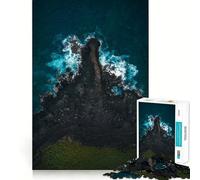 Danse des Vagues sur Le Puzzle volcanique 1000 pièces Jeu d'adresse et de réflexion Assemblage Stable Aucune pièce ne Bouge Passe-Temps agréable pour Les Longs Week-Ends (38x26cm)