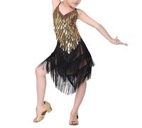 Danse Fille Enfant Robe de Danse Latine Frangé sans Manches Robe Latine Jazz Rumba Salsa Valse Tango Costume Spectacle 1PC