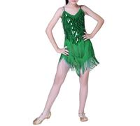 Danse Fille Enfant Robe de Danse Latine Frangé sans Manches Robe Latine Jazz Rumba Salsa Valse Tango Costume Spectacle 1PC