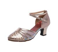 Danse Latine Femme Heels pour lsa Sandales Talons Aiguilles Chaussure Ete Talon Bottes Country Lacets Baskets Femme Shoes Tabi Shoes Chausson Gym (Rose Gold, 38)