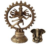 Danse Shiva Natraj Brass Statue Sculpture, avec Petit Ganesha comme Un Cadeau