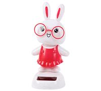 Danse Solaire, Jouet Lapin Dansant Solaire Mignon,Jouets Oscillants À Énergie Solaire pour Ornement Bureau Intérieure Voiture Décorations Tableau Bord Voiture
