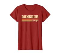 Danseur Certifié Dansant Danseurs Danse T-Shirt, Femme, Canneberge, L