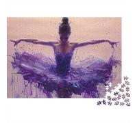Danseur de Ballet Violet Puzzle 1000 Pièces pour Adultes Et Enfants Danseur de Ballet en Tutu Violet Jeu Éducatif Jouets Défi pour Jeux D'activités Familiales Cadeaux De Voyage 70x50cm/1000pcs