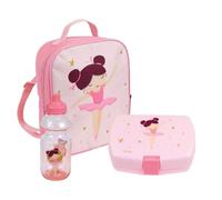 DANSEUSE BALLERINE LOT VAISSELLE POUR ENFANT AVEC UNE GOURDE 350 ML, UNE BOITE GOUTER ET UN SAC A DOS ISOTHERME 5L - VAISSELLE REUTILISABLE