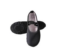 Danseuse Chaussons de ballet pour femme en cuir synthétique avec semelle souple et semelle souple, Noir , 41 EU